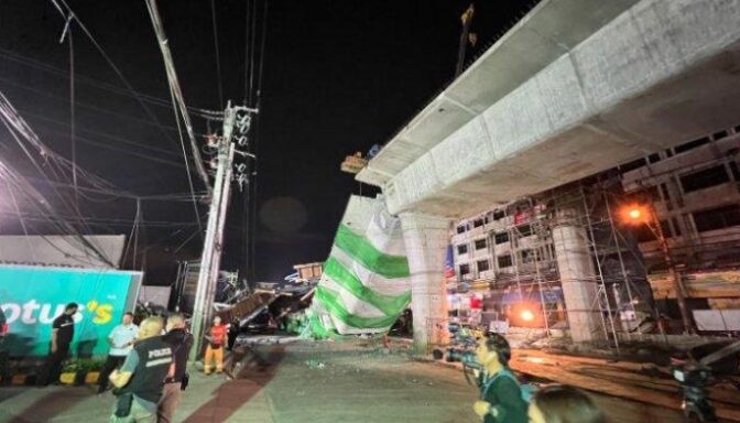 Overpass In Bangkok Suddenly Collapses, Killing 2 And Injuring 13 Others
