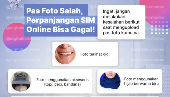 Pantesan, Ternyata Pas Foto Salah Bisa Gagalkan Perpanjangan SIM Online