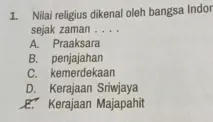 Nilai Religius Dikenal oleh Bangsa Indonesia Sejak Zaman Kuno
